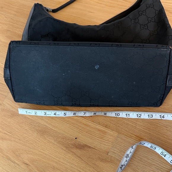 Gucci Authentic Black Nylon/Leather GG Pattern Hobo Bag, with dust bag - Picture 12 of 16